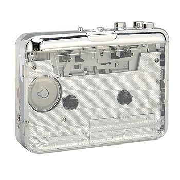 【中古】FMラジオ付きポータブルカセットプレーヤー、クリアなステレオサウンド、オートリバース機能、ビンテージスタイル、磁気テープ対応、ヘッドフォ
