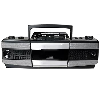 【中古】ラジカセ レコーダー レトロラジオ リピート マイク内蔵 FM/中波/短波 3バンドラジオ 2画面デジタル表示カセットレコーダー