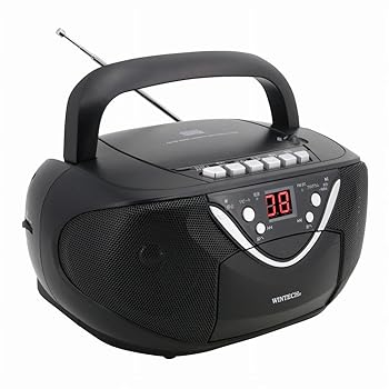 【中古】【未使用】WINTECH CDラジカセ CDR-WS1 ブラックボディ 簡単操作のシンプルラジカセ CD、AM/FM/ワイドFM、カセットテープ、AUX(外部入力)搭載 AC電源コード
