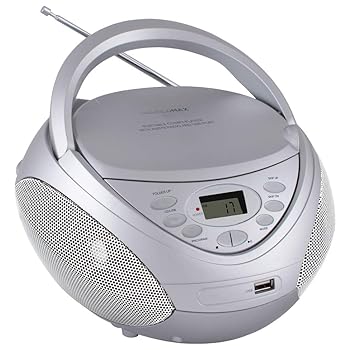 【中古】HANNLOMAX HX-326CD ポータブルCD/MP3ブームボックス AM/FMラジオ USBポート MP3再生用 Aux-in LCDディスプレイ AC/DCデュアル電源用 シルバー｜AJIMURA-SHOP