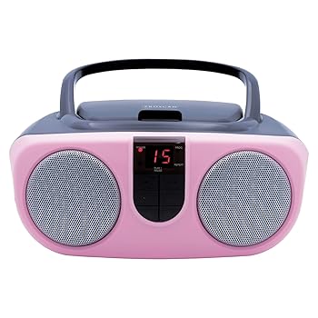 【中古】Proscan PRCD243M-PINK 2.4-Watt-RMS ポータブルCDブームボックス AM/FMラジオ付き(ピンク)