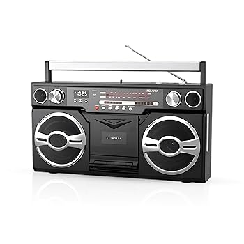 【中古】Milanix ヴィンテージ レトロ 1980年代 ポータブル ブームボックス カセットプレイヤー Bluetooth AM/FMラジオ USB SD AUX入力 AC/DC バッテリー