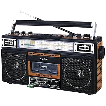 【中古】【未使用】Supersonic SC-3201TBTWOD Bluetooth Retro 4 Band Radio Cassette USBWood