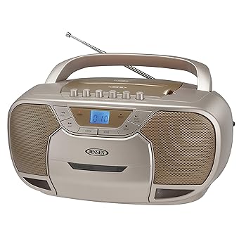 【中古】【未当て嵌める】Jensen CD590C Bluetooth Boombox CD Cassette Recorder AM/FM (Coral)