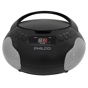 【中古】Philco ポータブルCDプレーヤーブームボックス スピーカーとAM FMラジオ付き | ブラックブームボックス CD-R/CD-RWとオーディオCDに対応 | 3.5mm