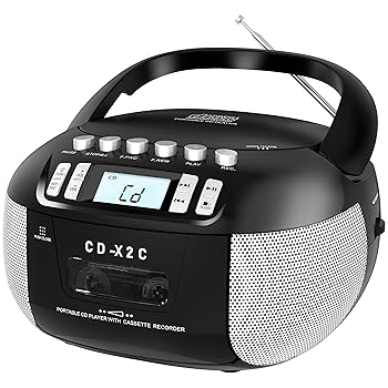 【中古】Sunoony CDとカセットプレーヤーコンボ Boombox CDプレーヤー ポータブル AM/FMラジオ付き テープ録音 ステレオサウンド AC/DC電源 AUX/ヘッドフ