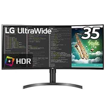 【中古】LG モニター ディスプレイ 35WN75C-B 35インチ/フレームレス曲面型ウルトラワイド(3440×1440)/VA 非光沢/HDR/100Hz対応/FreeSync/USB Type-C,HD