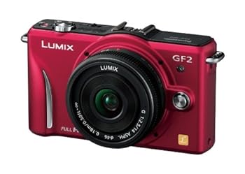 【中古】パナソニック ミラーレス一眼カメラ GF2 レンズキット(14mm/F2.5パンケーキレンズ付属) フルハイビジョンムービー一眼 ファインレッド DMC-GF2 C｜AJIMURA-SHOP 35,714円