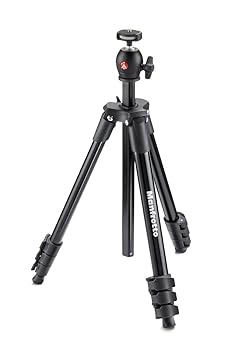 【中古】Manfrotto 三脚 COMPACT Light フォトキット アルミ 4段 ブラック MKCOMPACTLT-BK|AJIMURA-SHOP
