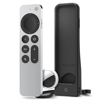 【中古】Spigen Apple Siri Remote 第2時人 用リモート入れもの、Apple 4K TV Siri Remote 第2時人 AirTag用の置きわすれる押しとどめる防御すること上滑り打ちきり耐久性ケイ素樹脂耐衝撃ゴ