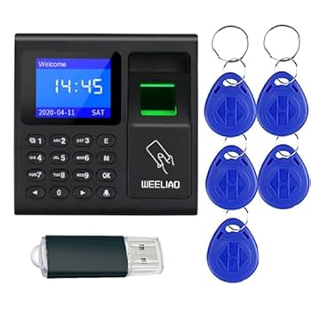 【中古】WEELIAO 時間出勤マシン 指紋 パスワード タイムクロック 従業員用 フィンガースキャン、RFID、PINパンチングが1つに (F30 3.5 インチ W x 3.54|AJIMURA-SHOP