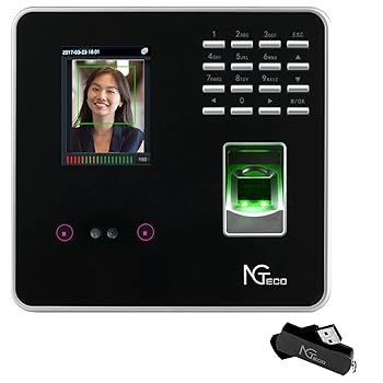 【中古】【未使用】NGTeco タイムレコーダー 顔認証 指紋認証 自動集計 USBメモリ付属 非接触タッチフリー 環境保護 コスト削減 オフィスに馴染むデザイン MB20