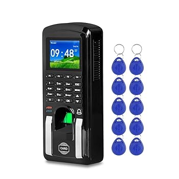 【中古】勤怠管理時計 指紋認証アクセス制御TCP / IP生体認証出退勤システムマシン従業サインインレコーダー2.4インチ 時間出席時計 (Color : Black)