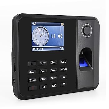 【中古】従業員タイムレコーダー、音声リマインダー付き指紋勤怠マシン、労働時間の自動計算、インテリジェントな指紋識別、工場、学校向け、インストー