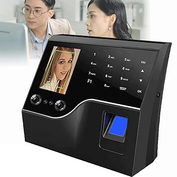 【中古】【未使用】スモールビジネス用タイムクロック、顔指紋パスワード認識時間出席時計、従業員チェックイン用クロックレコーダー