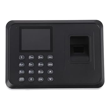 【中古】【未使用】多機能タイムレコーダー 指紋出席機LCDディスプレイUSBフィンガープリント出席システムタイムクロック従業員チェックインレコーダー 指紋で勤怠