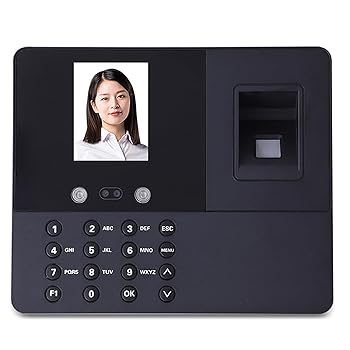 【中古】【未使用】中小企業従業員タイムレコーダー、音声リマインダー付き顔指紋パスワードタイムレコーダー、3つの認識方法とインテリジェント指紋識別、オフィス