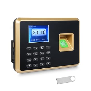 【中古】【未使用】YIWENG 出席機、従業員用生体認証タイムレコーダー勤怠マシン サポート 1000 個の指紋/1000 個のパスワード認識 5 言語システム USB ポート デー|AJIMURA-SHOP
