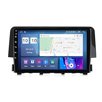 【中古】【未使用】為にホンダ シビック 2015 2016 2017 2018 2019 2020オーディオ一体型ナビ9インチ ダブルディン CarPlay&Android Autoオリジナルのハンドル コ|AJIMURA-SHOP