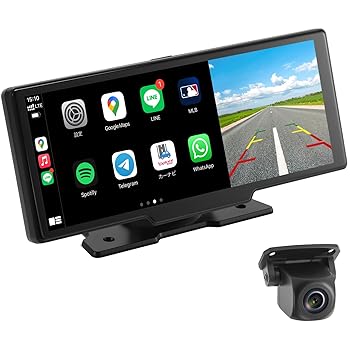 【中古】【未使用】10.26インチ車載モニター ワイヤレスCarPlay &Android Auto対応 前後2AHDカメラ搭載 全画面タッチスクリーン バック連動 ナビとカメラの分割表示|AJIMURA-SHOP