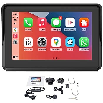 【中古】オートバイに適した5インチIPSタッチスクリーンは、ワイヤレスApple CarplayとAndroid Auto&Hicarと互換性があり、オートバイ、IPX 7防水/デュア