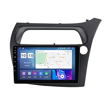 【中古】為にホンダ シビック 2006 2007 2008 2009 2010 2011オーディオ一体型ナビ9インチ ダブルディン CarPlay＆Android Autoオリジナルのハンドル コ