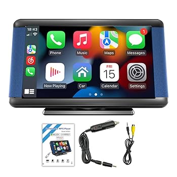 【中古】【未使用】無線Carplay & Android Auto ポータブルカーステレオレシーバー 7インチ タッチ スクリーン カー ステレオ レシーバー ミラー リンクType C Blue|AJIMURA-SHOP