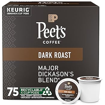 【中古】Peet's Coffee Major Dickason's Blend, Dark Roast, 75 Count Single Serve K-Cup Coffee Pods for Keurig Coffee Maker|AJIMURA-SHOP