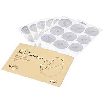 【中古】RECAPS Aluminium Espresso Lids アルミエスプレッソ蓋フォイルシール 再利用可能なポッドのみネスプレッソのオリジナルコーヒーポッド(蓋240個