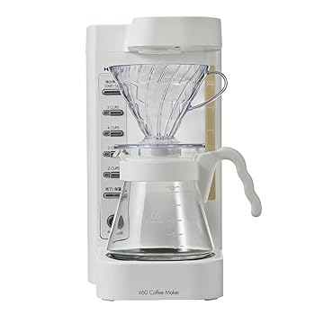 【中古】HARIO(ハリオ) V60コーヒー王2珈琲製造業者 750ml 2~5杯用 押さえる色つや 白いこと 日本製 EVCM2-5-W