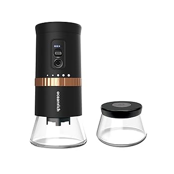 【中古】【未使用】oceanrich 2023年モデル 電動コーヒーミル ギフト 専用キャニスターバンドル版 USB TypeC充電式 臼式 コードレスタイプ コーヒーグラインダー オ|AJIMURA-SHOP