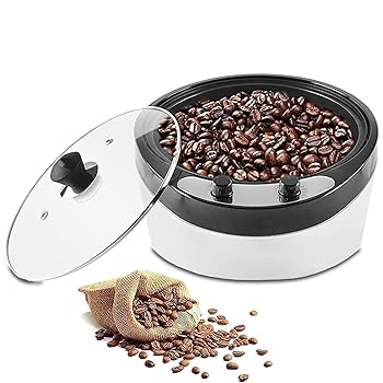 【中古】SEASAND コーヒーロースター 電動 コーヒー焙煎機 自動攪拌 軽量 家庭用 かくはん機 温度調節可能[0~240℃] 日本語説明書付き コーヒー豆/ポップ