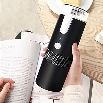 【中古】ポータブルコーヒーマシン Kカップカプセルと挽いたコーヒーに対応、充電式ハンドヘルド手動ミニコーヒーメーカーマシン 車旅行キャンプハイキン