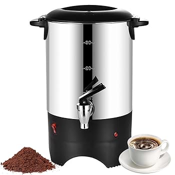 【中古】お役目用珈琲壺、5.5L/30カップステンレススチール灯し火珈琲製造業者、蓋と取りはらい能力のあるなろ波器付き添い人、ケータリングカフェ一緒になる交歓会用