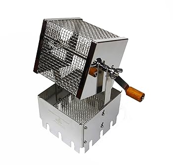 【中古】【未使用】[アウベルクラフト] 遠赤コーヒー焙煎キット 焙煎機 コーヒーロースター 直火 手回し 本格コーヒー焙煎をご家庭で 日本製 燕三条製ステンレス (S