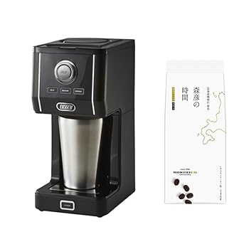 【中古】【未使用】トフィー コーヒーメーカー 本体 ダイレクトドリップアロマコーヒーメーカー リッチブラック K-CM12-RB ＆森彦ブレンド コーヒー粉 140g