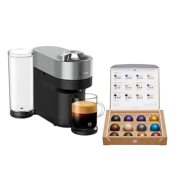 【中古】Nespresso(ネスプレッソ) ネスプレッソ VERTUO カプセル式コーヒーメーカー ヴァーチュオ ポップ プラス チタン 奥行コンパクト GCV6-TI-W