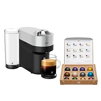 【中古】Nespresso(ネスプレッソ) ネスプレッソ VERTUO 宇宙カプセル式珈琲製造業者 ヴァーチュオ 受けが良い 足し加える しろがね色 奥ふかさパウダーコンパクト GDV6-SI-W