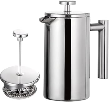 【中古】コーヒーメーカー 350ml/800ml/1000ml フレンチプレスコーヒーメーカーステンレス鋼二重壁断熱コーヒーメーカーポット (1500ML)