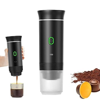 【中古】携帯型電動エスプレッソコーヒーマシン、3はたご屋1無線電話15突っ張り翦断応力ミニ珈琲製造業者、申し受ける式珈琲製造業者、RV、山歩き用挽