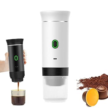 【中古】携帯型電動エスプレッソコーヒーマシン、3はたご屋1無線電話15突っ張り翦断応力ミニ珈琲製造業者、申し受ける式珈琲製造業者、RV、山歩き用挽