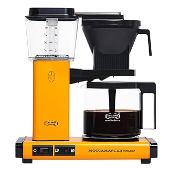 【中古】Moccamaster 53815 KBG Select UK Plug Filter Coffee Machine, Aluminium, 1520 W, 1.25 liters, Yellow Pepper
