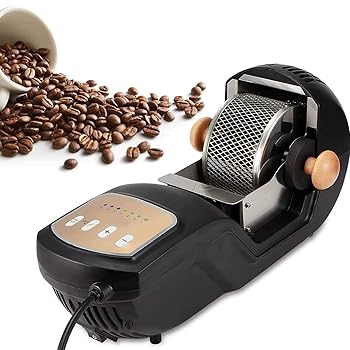 【中古】自動コーヒー焙煎機、プロの電気コーヒー豆焙煎機、7ギア調整可能な熱風、自動ベーキングおよび冷却、1600W 300g容量、家庭用、商業用