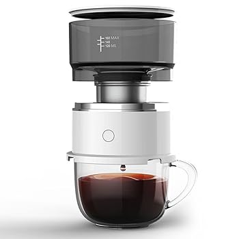 【中古】【未使用】コーヒーメーカー、コーヒーメーカーマシン水タンクミニ電気ドリップ屋外コーヒーポットホワイト