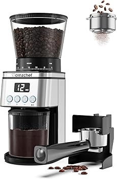 【中古】AMZCHEF 円錐バーコーヒーグラインダー LEDコントロールパネル付きコーヒーグラインダー 家庭用コーヒー豆グラインダー ギフト用 30段階挽き設定