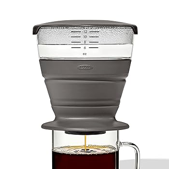 【中古】【未使用】OXO (オクソー) コーヒーメーカー 折りたたみ式 注ぎ口付き 収納ケース付き