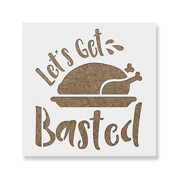 【中古】Thanksgiving Turkeyステンシルテンプレート ? 再利用可能なLet 's Get Bastedステンシルwith複数サイズあり 20\