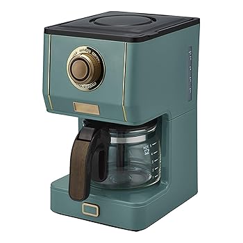 【中古】コーヒーマシンメーカー, 650ML水タンク、コーヒーポットガラス付き、ホームレトロエレクトリックドリップタイプコーヒーメーカー