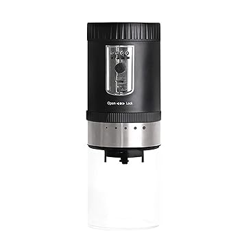 【中古】【未使用】電気コーヒーグラインダー 充電式電気コーヒーグラインダーポータブルコーヒーグラインダー5速調整 (色 : Black, Size : 20.8x7cm)