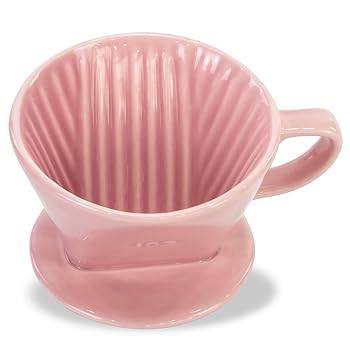 【中古】LHUKSGF ポアオーバーセラミック - コーヒードリッパー セラミックコーヒーメーカー 3穴フラットボトム 磁器スローフィルターコーン 旅行 キャン